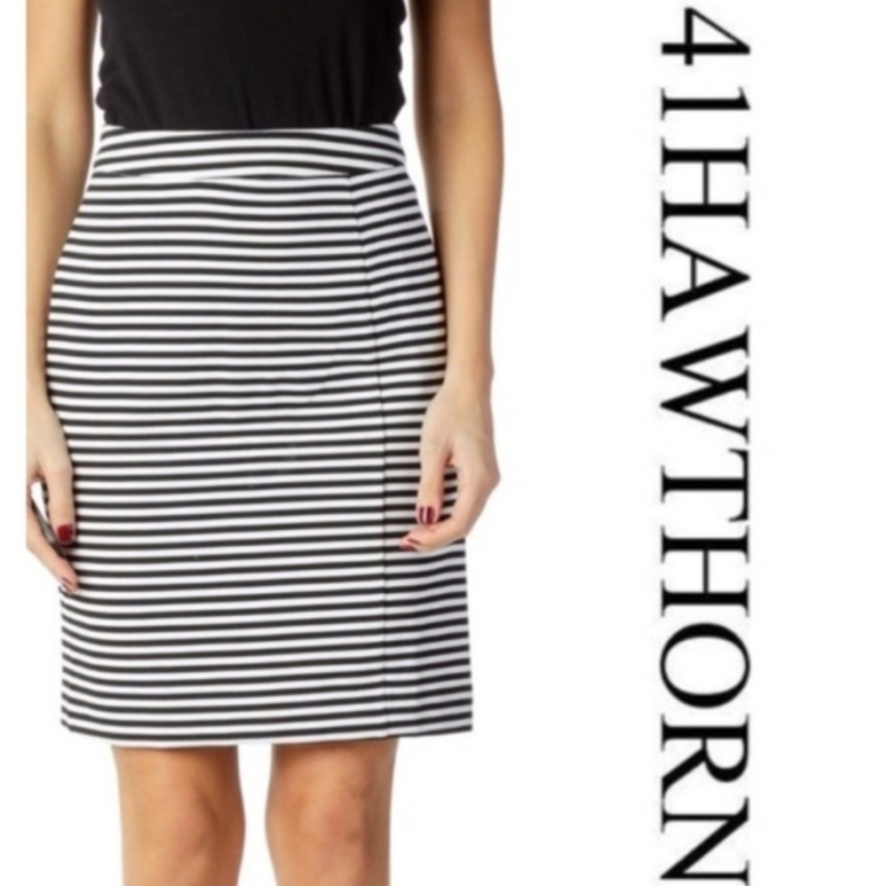 41 Hawthorn | Navy and White Pencil Skirt